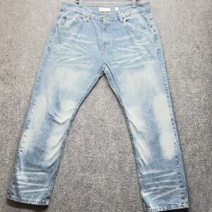 Evolution Distressed Light Wash Jeans Men's Vintage Faded Straight Leg